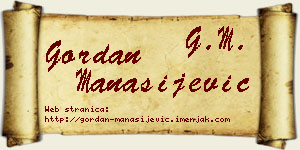 Gordan Manasijević vizit kartica